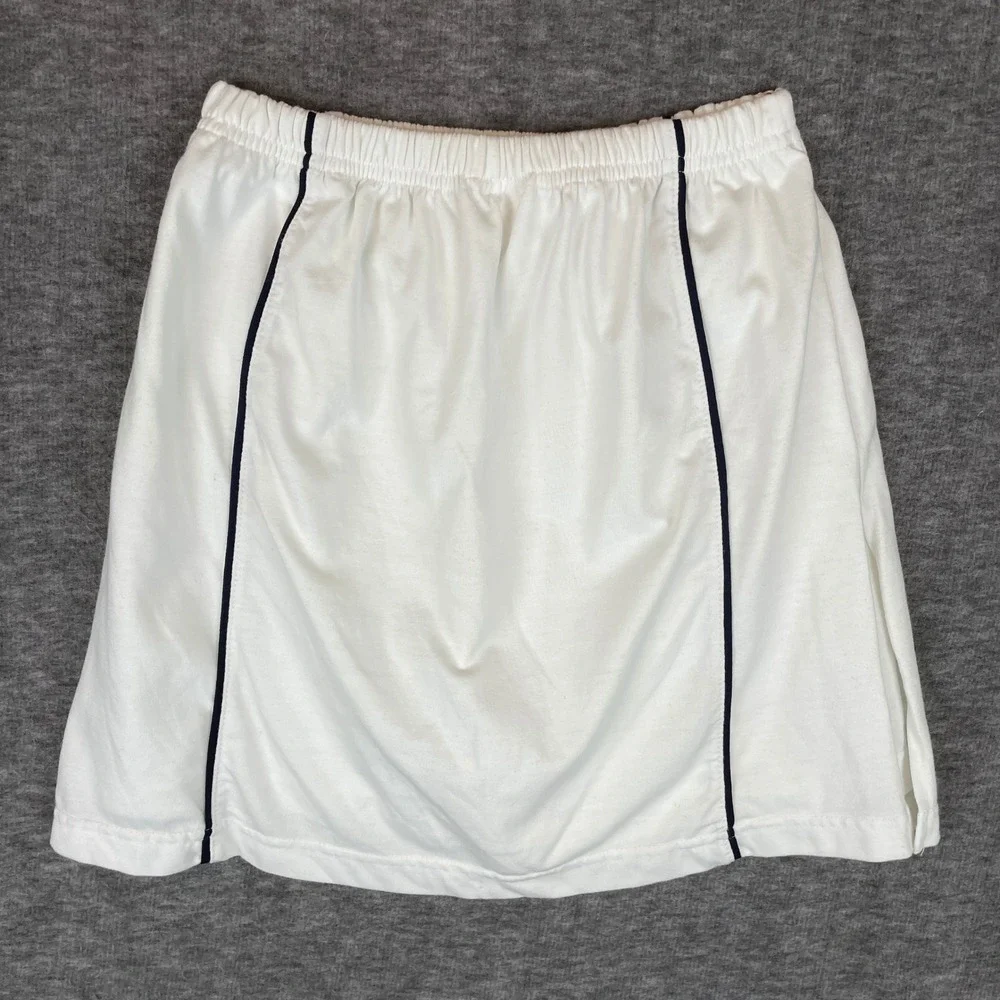 Kids Wilson Tennis Skirt‎ White Navy Trim Athletic Skort Size XS